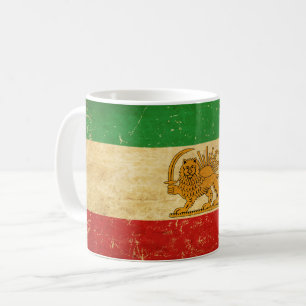Caneca De Café Iran Flag Lion and Sun Shah of Iran Flag