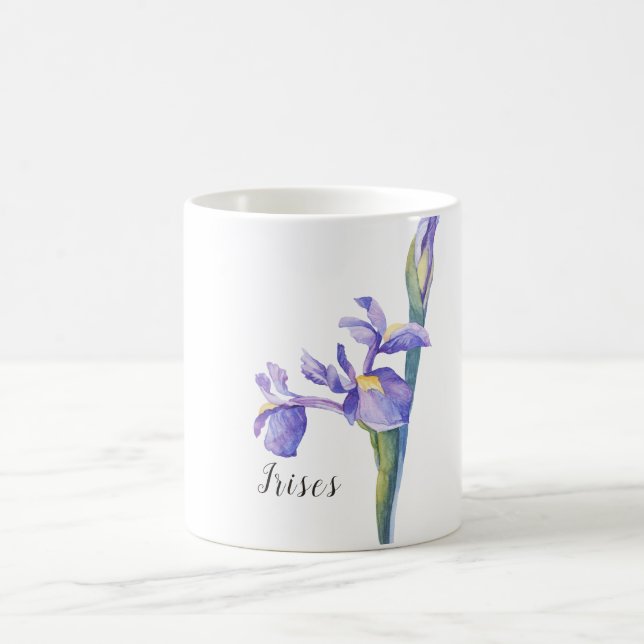 Caneca De Café Íris Aquarela Floral (Centro)