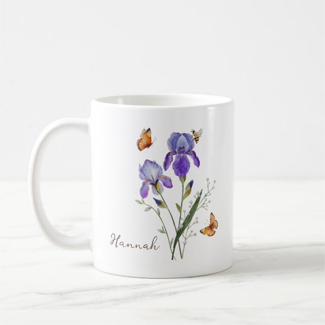 Caneca De Café Iris Birth Month Flower (Esquerda)