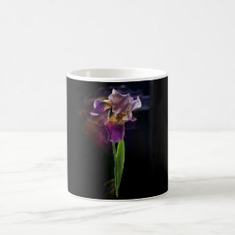 Caneca De Café Íris Floral Abstrata – Arte Floral Elegante