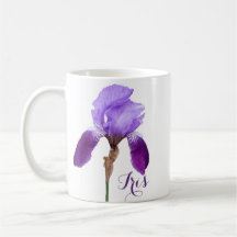 Iris personalizável nome bonito purple iris floral