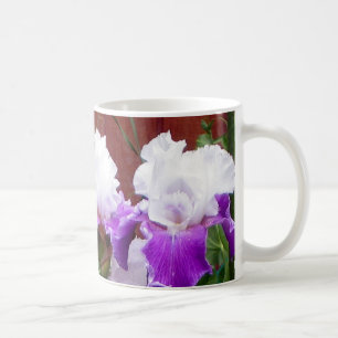 Caneca De Café Íris roxas e brancas
