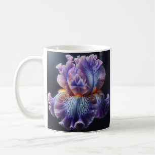Caneca De Café Íris Roxo Floral Roxo e Azul