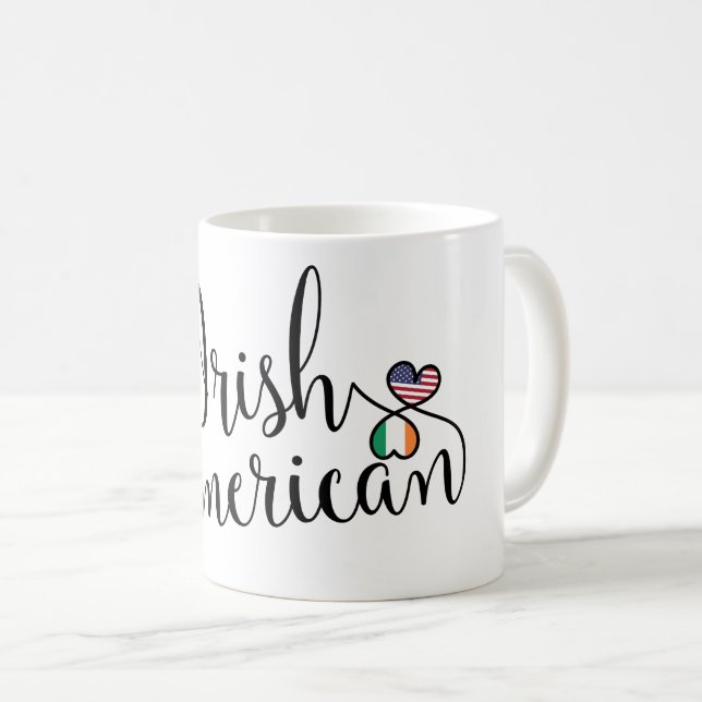 Caneca De Café Irish American Entwined Hearts Mug (Frente Esquerda)