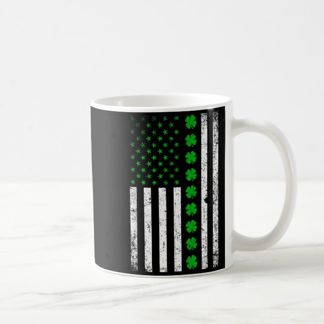 Caneca De Café Irish American Flag St. Patrick's Day Shamrock  (Direita)