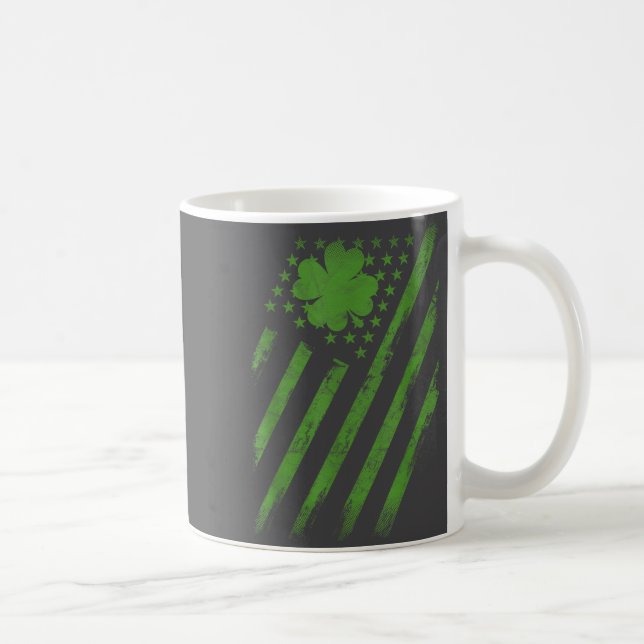Caneca De Café Irish American Flag With Shamrock Luck St Patrick' (Direita)