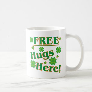 Caneca De Café Irish Free Hugs Aqui! Felizes trevos verdes