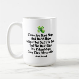 Caneca De Café Irish Friendship Ships Proverb Four Leaf Clover