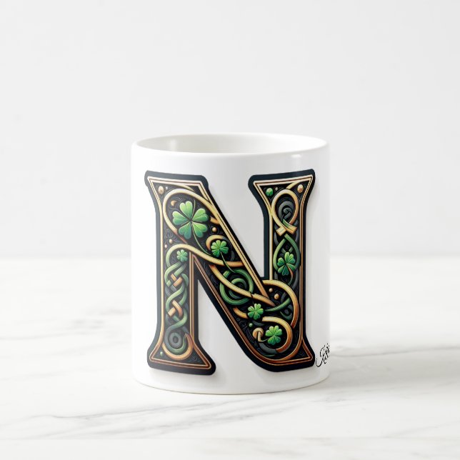 Caneca De Café Irish N Monogram Coffee Mug (Centro)