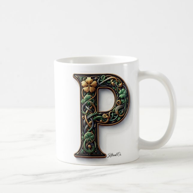 Caneca De Café Irish P Monogram Coffee Mug (Direita)