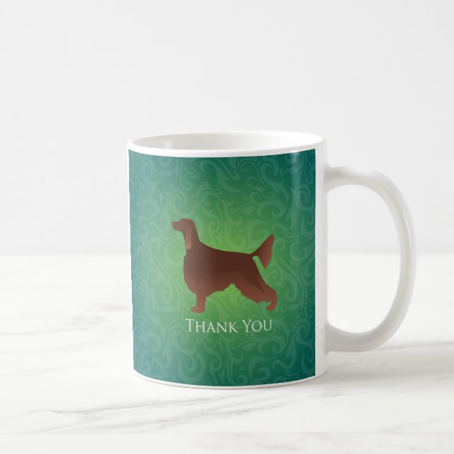 Caneca De Café Irish Setter Obrigado Silhouette a verde (Direita)