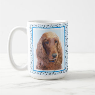 Caneca De Café Irish Setter Painting - Bela Arte Original De Cach