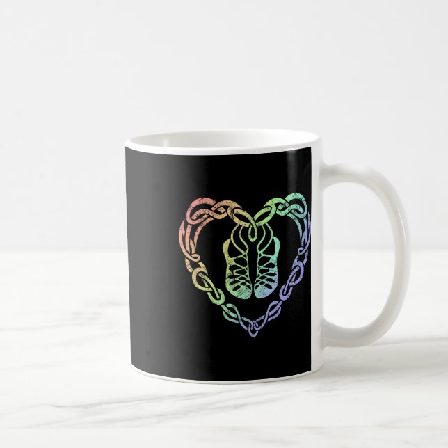 Caneca De Café Irish Step Dancing Celtic Knot Heart (Direita)