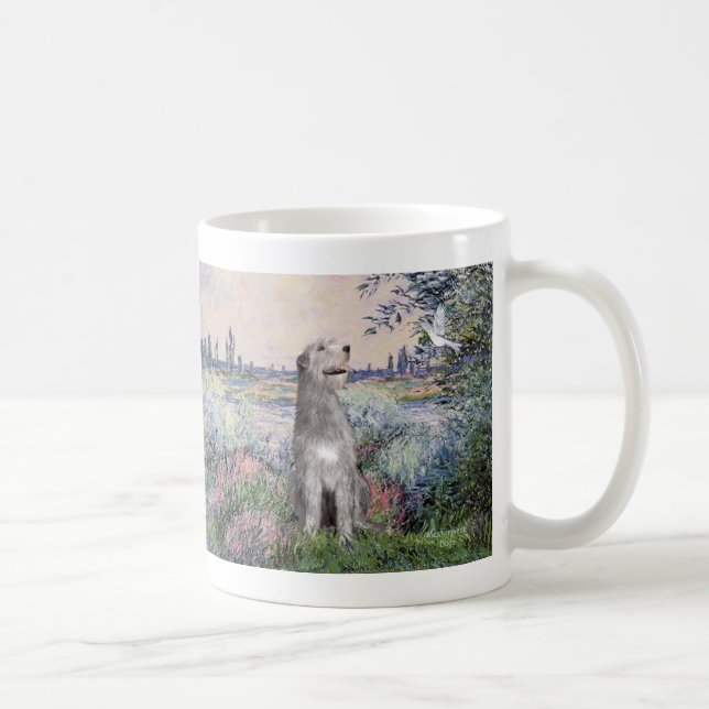 Caneca De Café Irish Wolfhound 6 - À Beira do Sena (Direita)