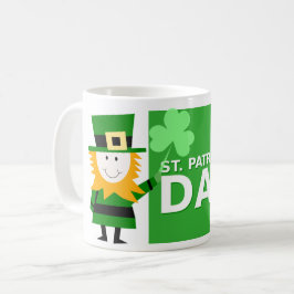 Caneca de Café Irlandês com Desenho de Leprechaun