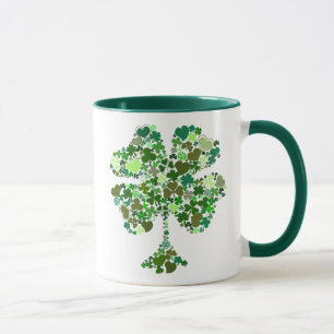 Caneca de café irlandês do trevo de quatro folhas