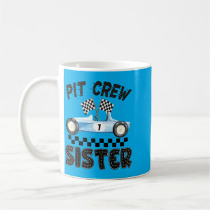 Caneca De Café Irmã da Equipe de Pit Carro de Corrida Aniversário