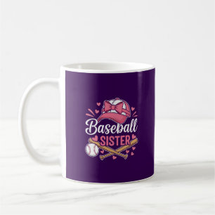 Caneca De Café Irmã de Beisebol Laço Rosa