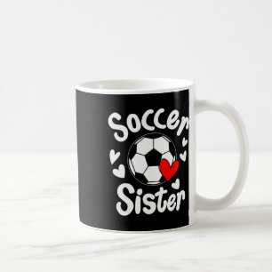 Caneca De Café Irmã de Futebol Coração Irmã Mais Velha Irmãzinha