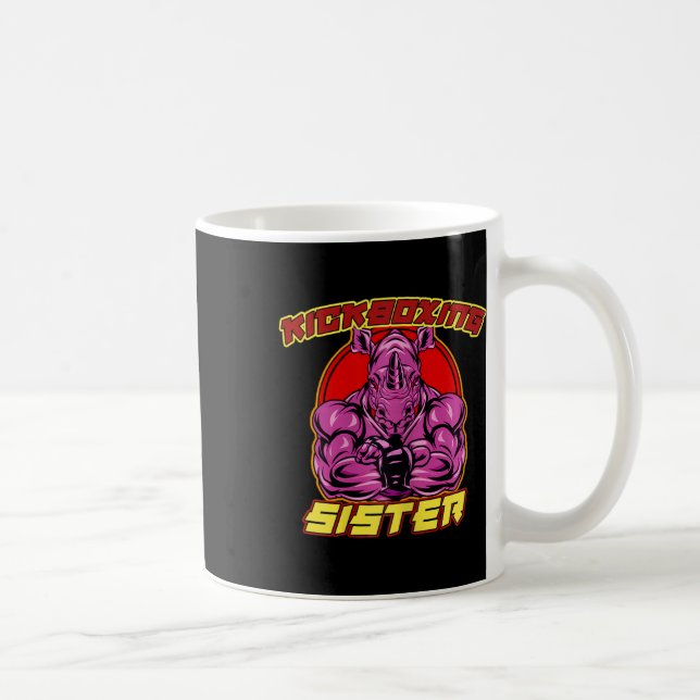 Caneca De Café Irmã de Kickboxing Artes Marciais (Direita)