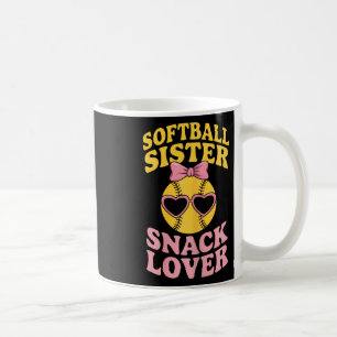 Caneca De Café Irmã de Softbol Amante de Lanche Engraçado Softbol