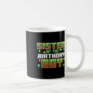 Caneca De Café Irmã Do Aniversariante Video Gamer Número Pixel