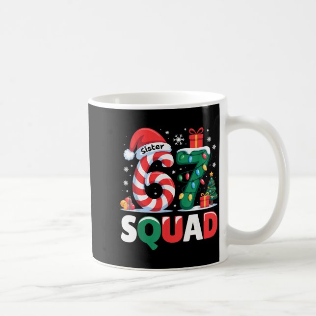 Caneca De Café Irmã do Esquadrão de Natal 67 6-7 Doces Combinando (Direita)