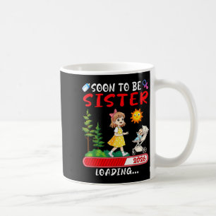 Caneca De Café Irmã Em Breve 2026 Carregando Anúncio de Gravidez 