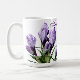 Caneca De Café Irmã gêmea Trendy Gemini Crople Crocus floral