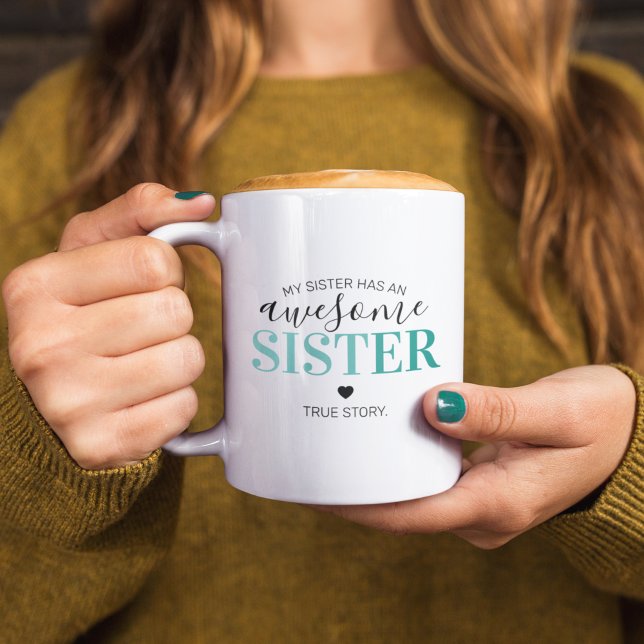 Caneca De Café Irmã Incrível Azul Turquesa | Presente Para Irmãs (Criador carregado)