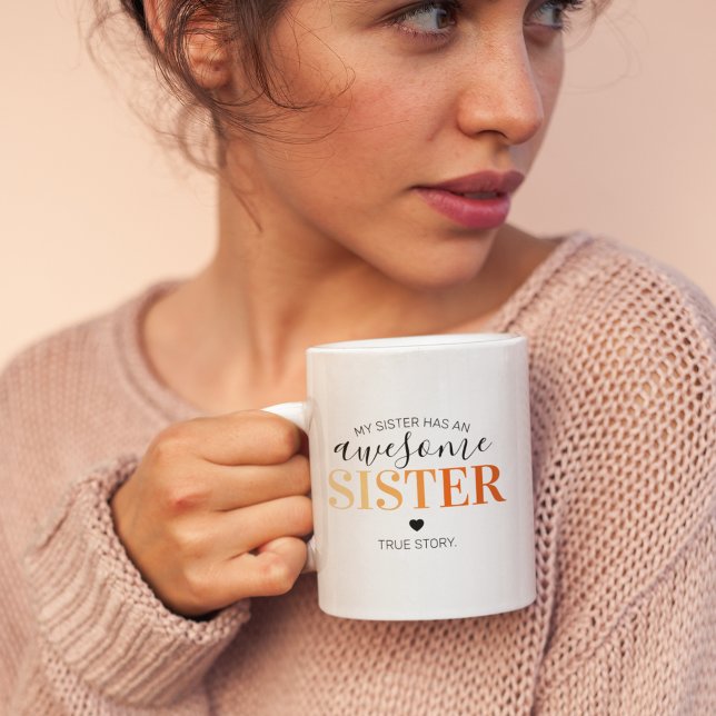 Caneca De Café Irmã Incrível | Irmão Lindo Laranja (Criador carregado)