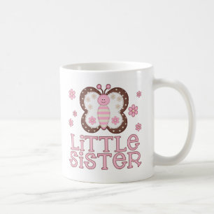 Caneca De Café Irmã mais nova cor-de-rosa da borboleta