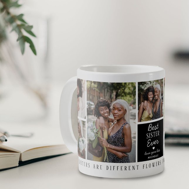 Caneca De Café Irmã Mais Querida de Sempre 7 Colagem de Fotos  (Criador carregado)