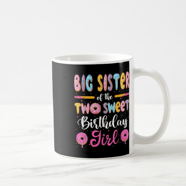 Caneca De Café Irmã Mais Velha Dos Dois Doces Donuts De Aniversár (Direita)