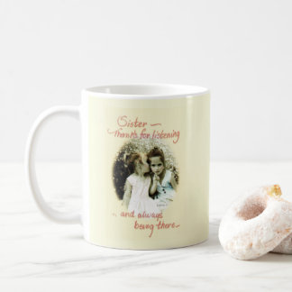 Caneca De Café "Irmã, Obrigados Para Ouvir" Foto e Dizendo