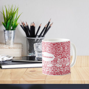 Caneca De Café Irmão Coelho Vermelho William Morris Patterno Mon
