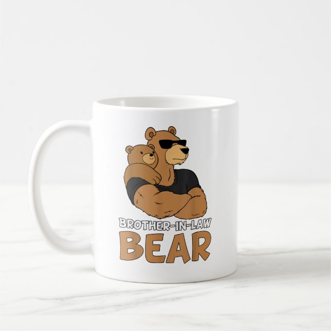 Caneca De Café Irmão com Urso de Direito com Cubo Urso (Esquerda)