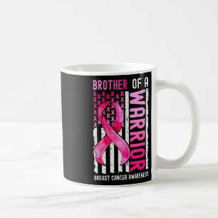 Caneca De Café Irmão De Um Cancer De Mama Guerreiro, U.A Flag Awa