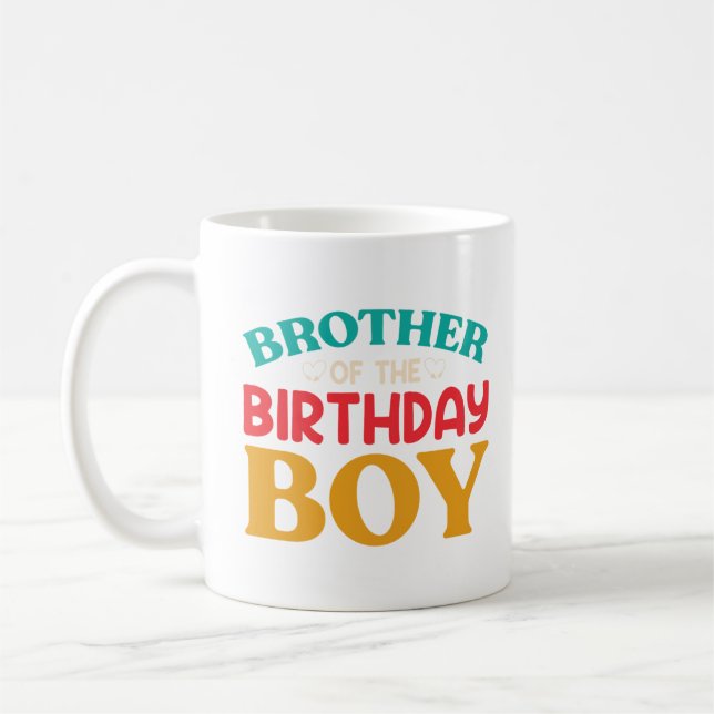 Caneca De Café Irmão do menino de aniversário (Esquerda)