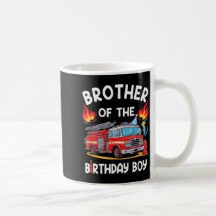 Caneca De Café Irmão do Menino do Aniversário Caminhão de Bombeir