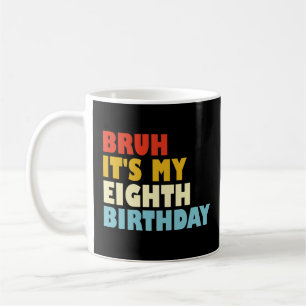Caneca De Café Irmão É Meu Oitavo Aniversário Engraçado Menino De