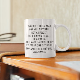 Caneca De Café Irmão Gift, engraçado presente do Irmão Personaliz
