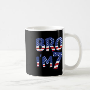 Caneca De Café Irmão no 7º aniversário Estou com 7 anos 4 de julh