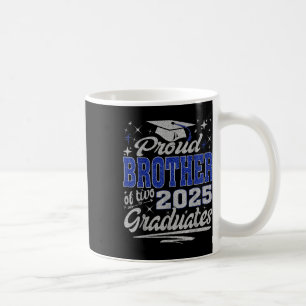Caneca De Café Irmão Orgulhoso De Dois Graduandos De 2025 Gêmeos