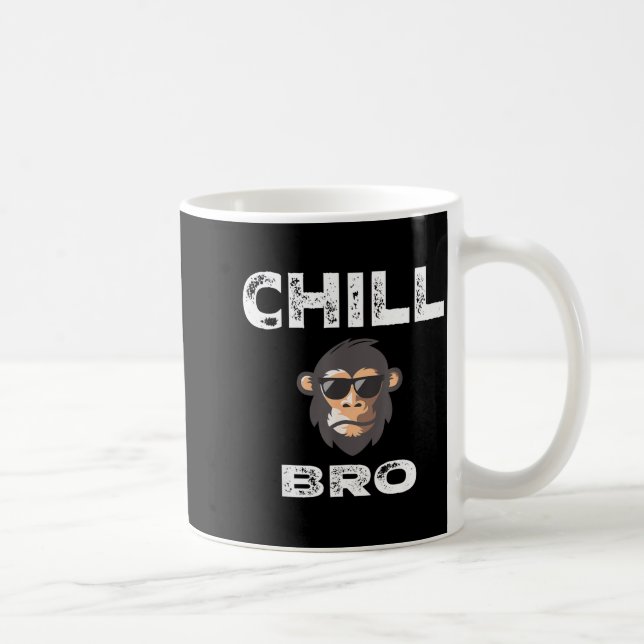 Caneca De Café Irmão Relaxa - Macaco Engraçado Com Presente De Sl (Direita)