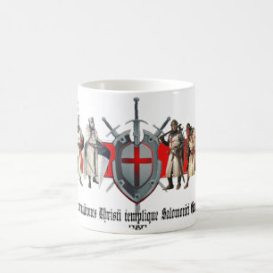 Caneca De Café irmãos de templário com escudo e espada taça