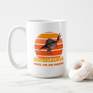 Caneca De Café Irmãs Engraçadas Dinossauro Irmã Humor Design