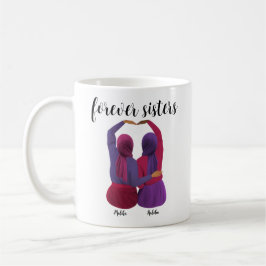 Caneca De Café Irmãs para sempre personalizadas presentes Hijabi