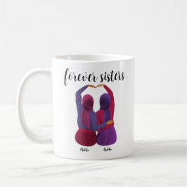 Caneca De Café Irmãs para sempre personalizadas presentes Hijabi