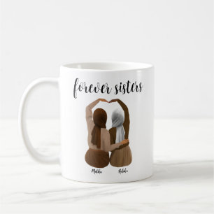Caneca De Café Irmãs para sempre personalizadas presentes Hijabi
